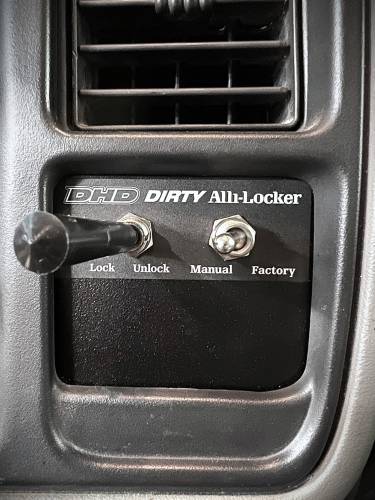 DP Customs DHD Classic Dash Dirty Alli-Locker 6-Speed Torque Converter Lockup Switch for 2006-2007 vehicles, shown in the image.