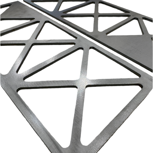 DP Customs 1999-2010 GM HD frame support brace shown in black with mounting brackets, designed for heavy-duty truck chassis.