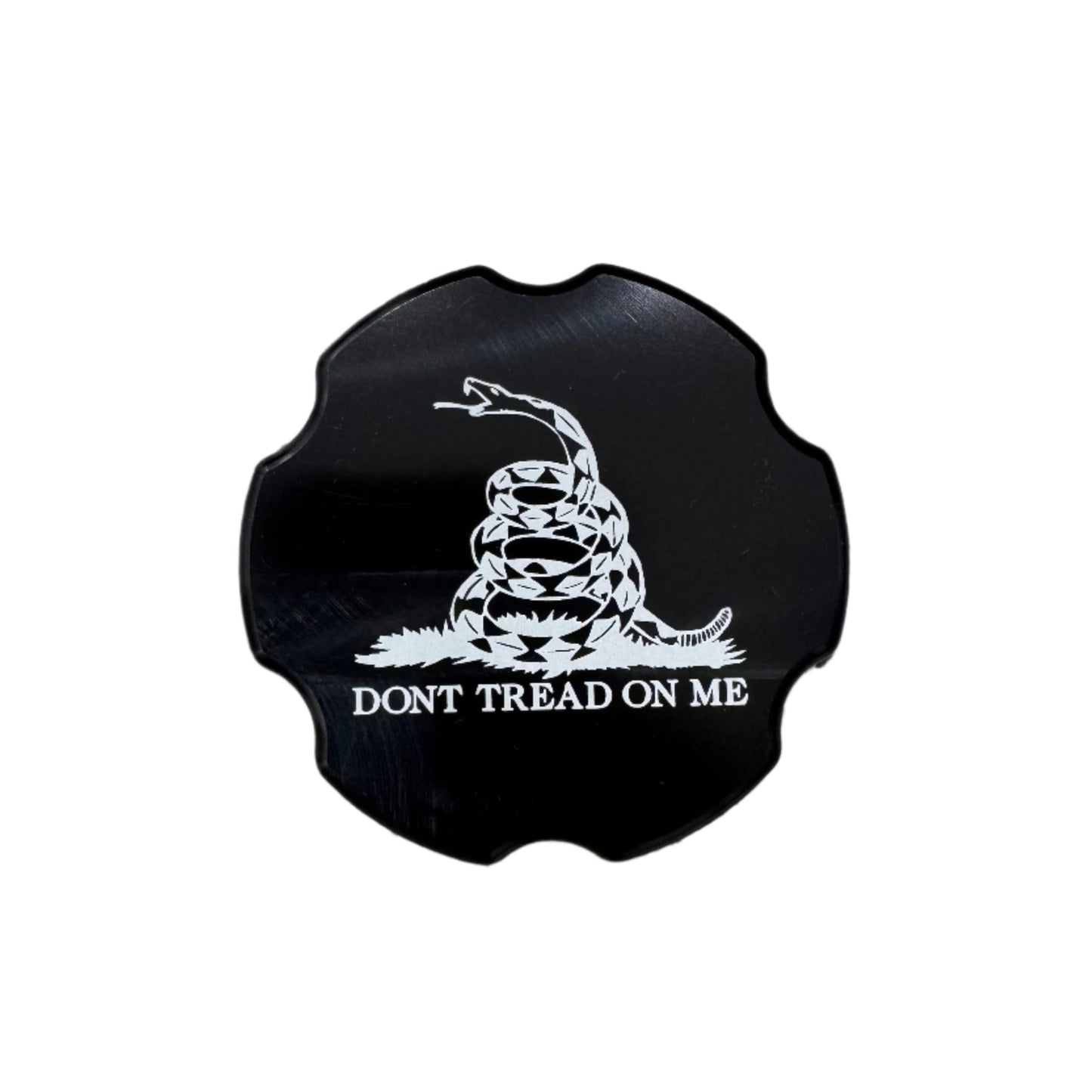 DP Customs billet oil cap cover for 2001-2026 Duramax LB7, LLY, LBZ, LMM, LML, L5P engines, black finish, detailed design