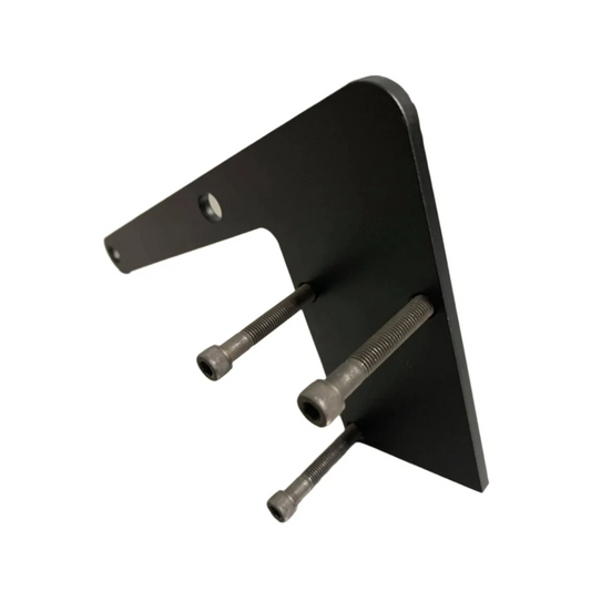 DP Customs SoCal Diesel waterpump bypass bracket for dual CP3 fuel pumps, showing the metal bracket with mounting points.