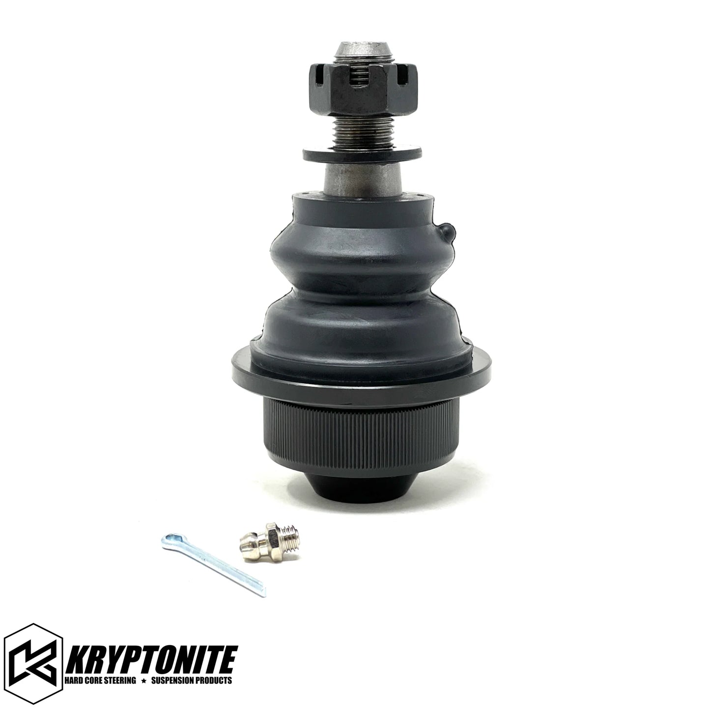 DP Customs Kryptonite lower ball joint for 2001-2010 stock control arm, detailed view of automotive suspension component.