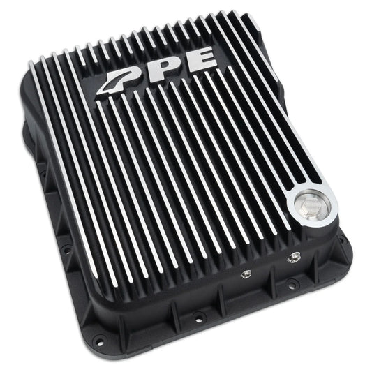 PPE transmission pan for 2001-2019 GM Duramax 6.6L Allison 1000, standard capacity, metal construction, shown in the image.