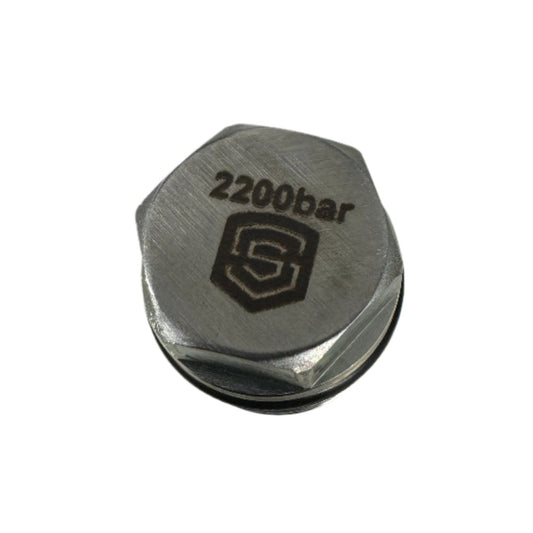 S&S Diesel Motorsport 6.7L LLY LBZ LMM 2200 Bar (32K PSI) relief valve for diesel engine boost pressure regulation.