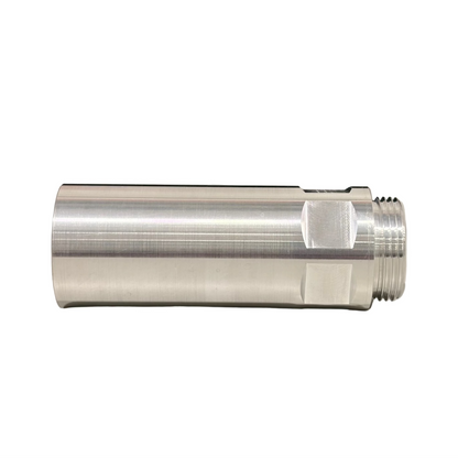 DP Customs L5P Billet CCV System Filler Neck, polished metal with precise machining and mounting hardware for diesel engine venting