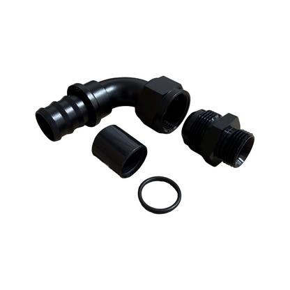 -16 90* AN Hose Barb (Atmosphere/ Catchcan)