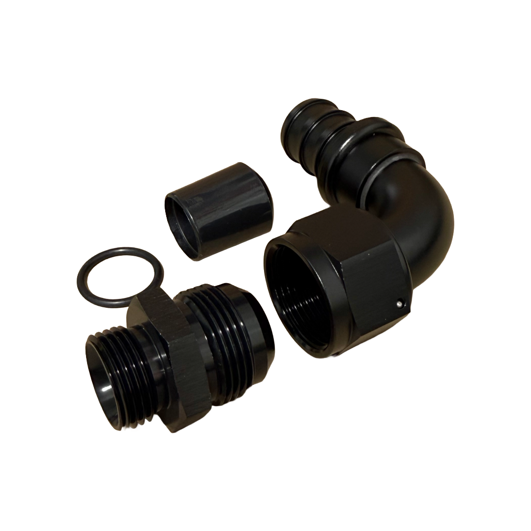 -16 90* AN Hose Barb (Atmosphere/ Catchcan)