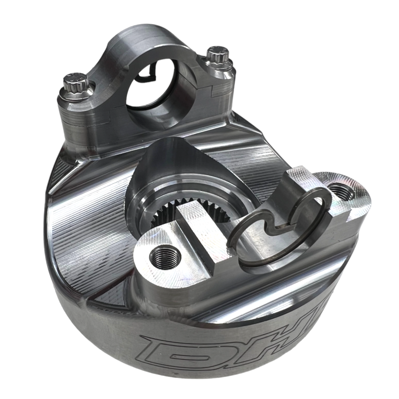 DHD 1480 XD Billet Yoke for GM rear axles, showing the sturdy metal construction and bolt holes for 11.5, 10.5, and 14 bolt configurations.