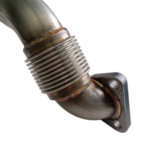DHD LB7 Duramax passenger up pipe kit for 2001-2004 diesel trucks, showing the metal piping and mounting components.