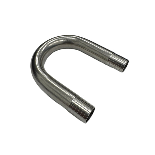 DP Customs 1/2 U Barb Fuel Filter Delete Tube, durable metal fuel line replacement for automotive fuel systems.