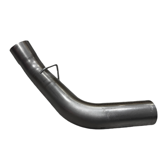 Duramax 2001-2027 stainless steel 5-inch exhaust tailpipe section by DP Customs, showing the polished pipe with mounting brackets.