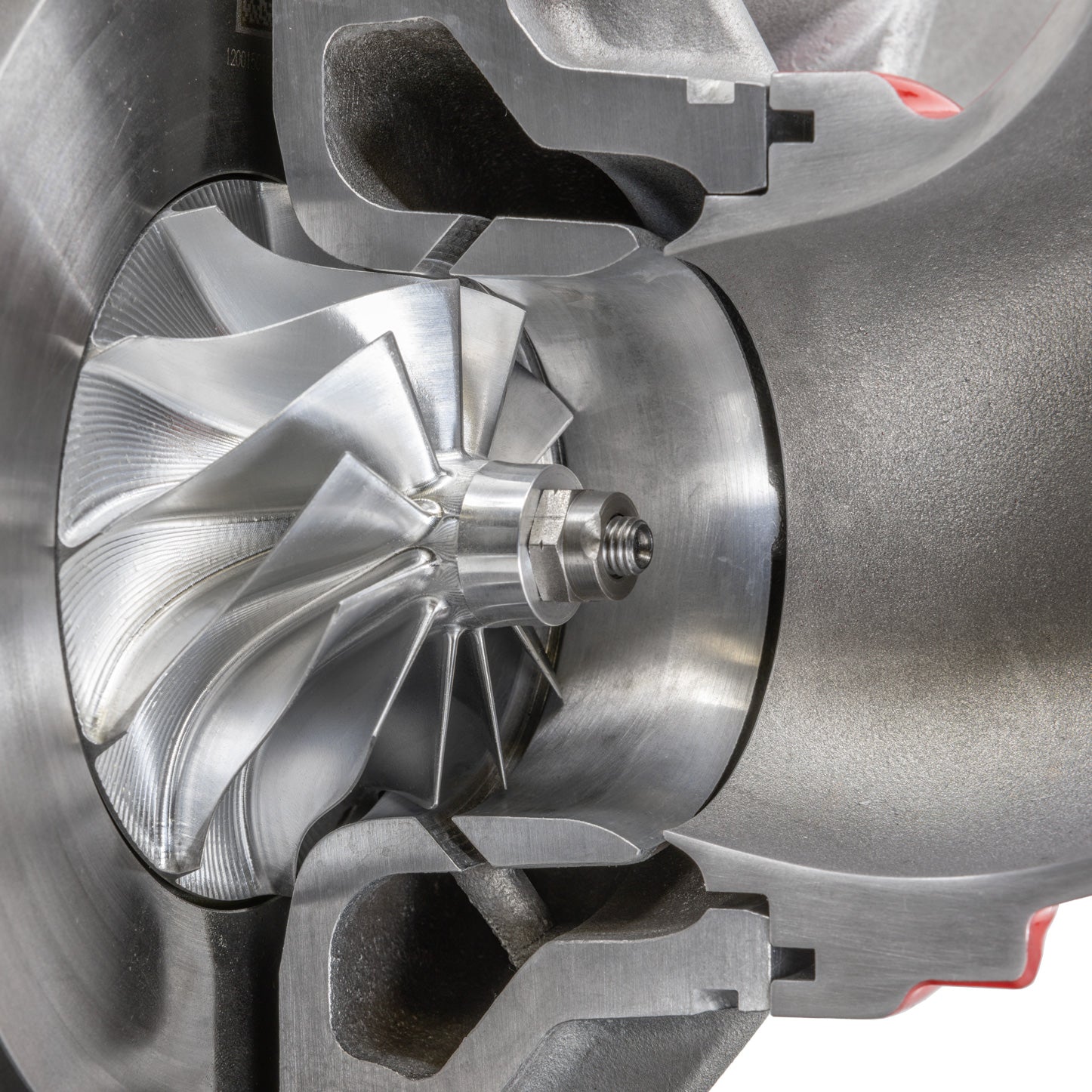Close-up of DP Customs Banks Monster Ram Turbo Inlet for 2017-2026 L5P Duramax, showing the cross-sectional view in composite materials.