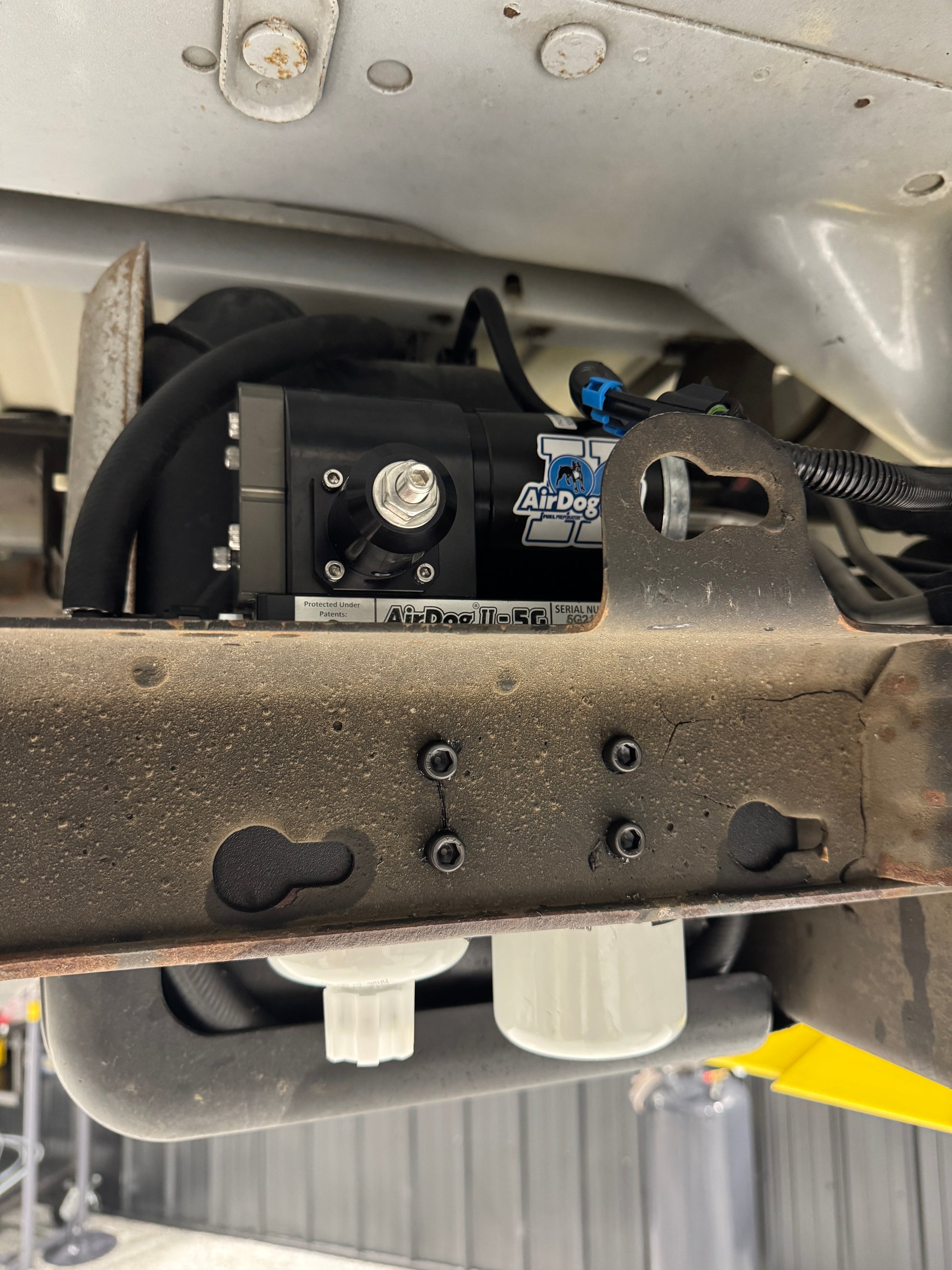 DP Customs Airdog II 5G Duramax lift pump installed in diesel truck fuel system, showcasing durable design and high-performance components.