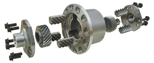 Eaton Detroit Truetrac limited slip rear differential for GM Chevy Dodge 11.5-inch AAM axle, showing exploded view of internal components.