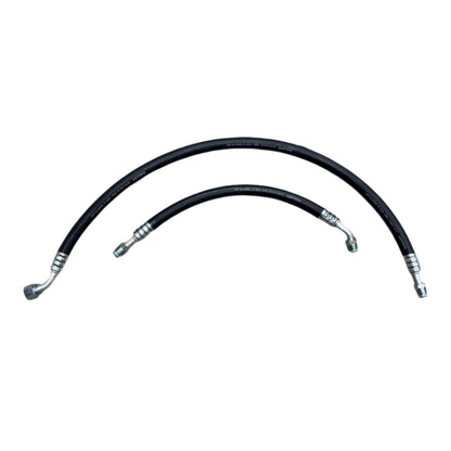 DP Customs Duramax 2003-2007 front route AC suction line, detailed view of the engine cooling component.