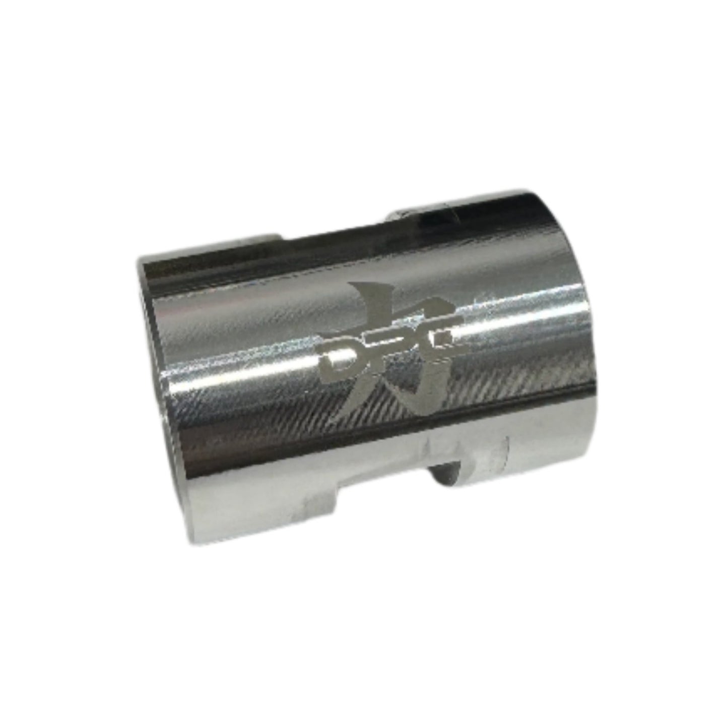 DP Customs 03-07 Duramax front route AC suction line, metal tubing with fittings, designed for vehicle cooling system repair.