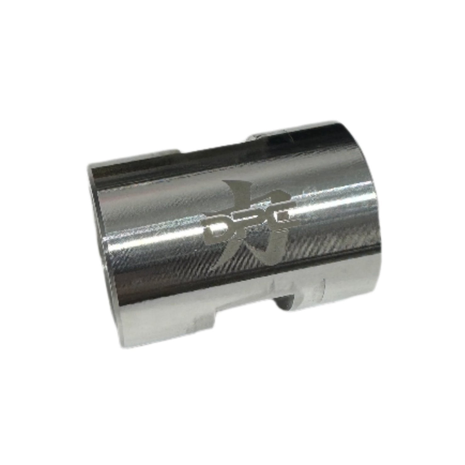 DP Customs 03-07 Duramax front route AC suction line, metal tubing with fittings, designed for vehicle cooling system repair.