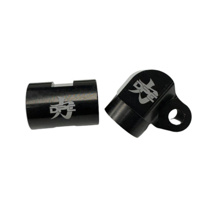 DP Customs 03-07 Duramax front route AC suction line, black metal tube with fittings, designed for Duramax diesel trucks.