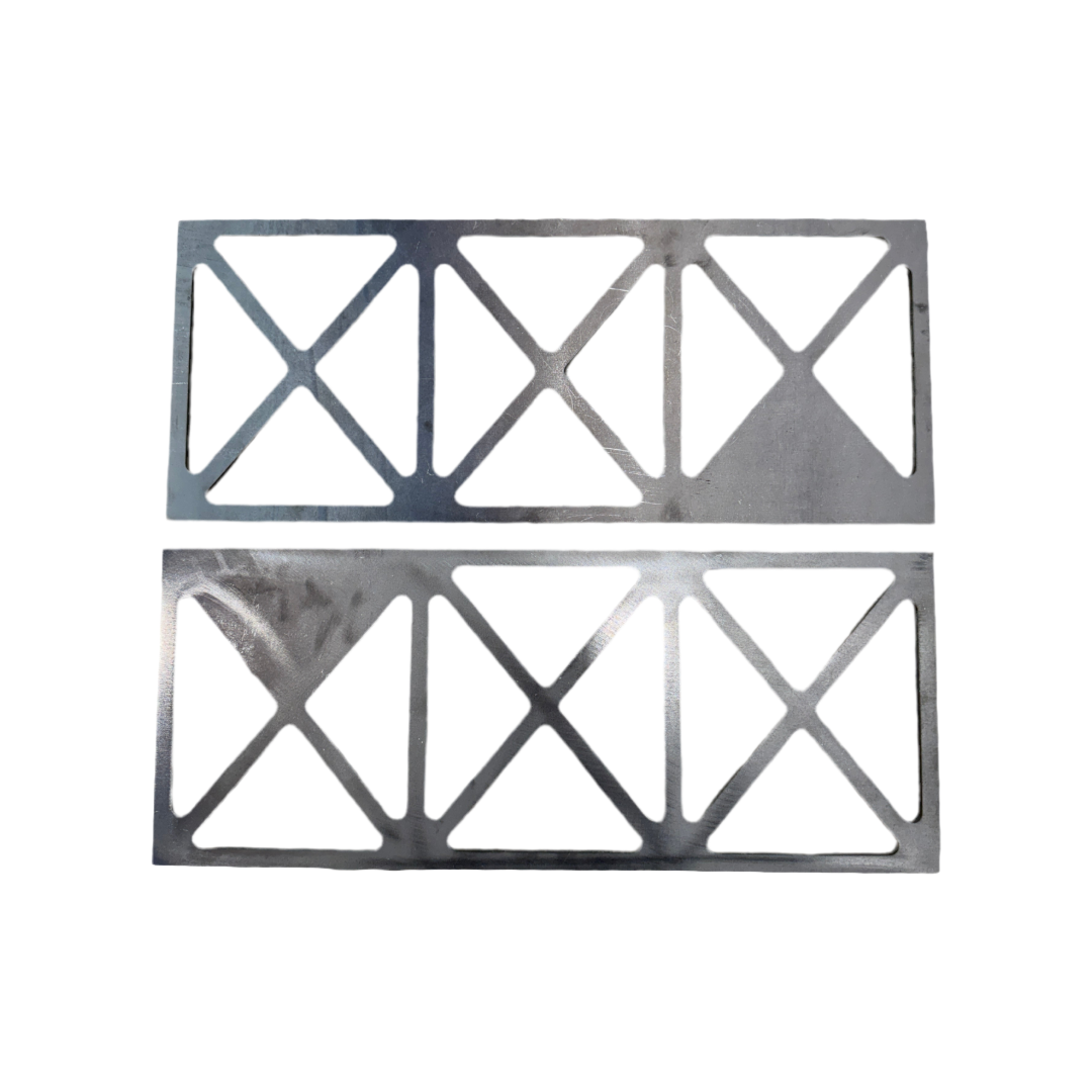 DP Customs 1999-2010 GM HD frame support brace showing black metal construction and mounting points for heavy-duty truck reinforcement