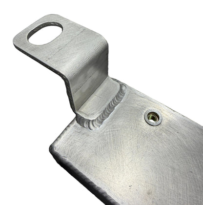 DP Customs radiator support for 2001-2007 Duramax trucks, durable metal construction, shown in a close-up view