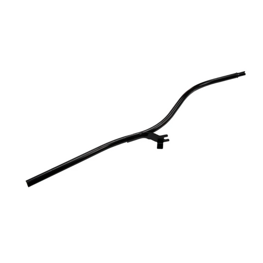 DP Customs 2001-2010 Duramax driver side dipstick tube, metal engine part with mounting bracket and dipstick.
