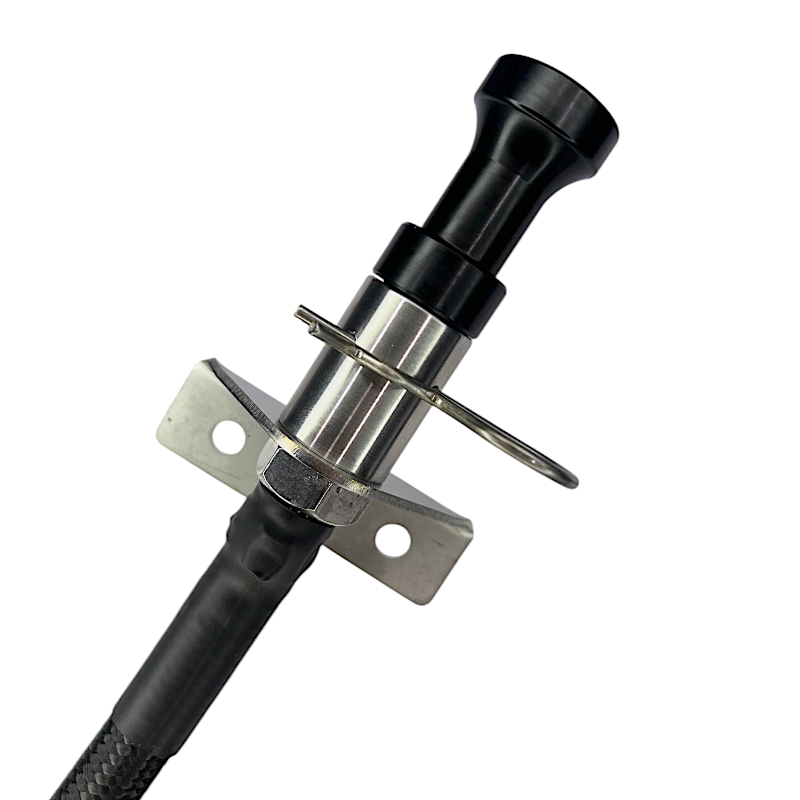 DP Customs 2001-2016 Duramax locking flexible dipstick for accurate oil level checks in diesel trucks.