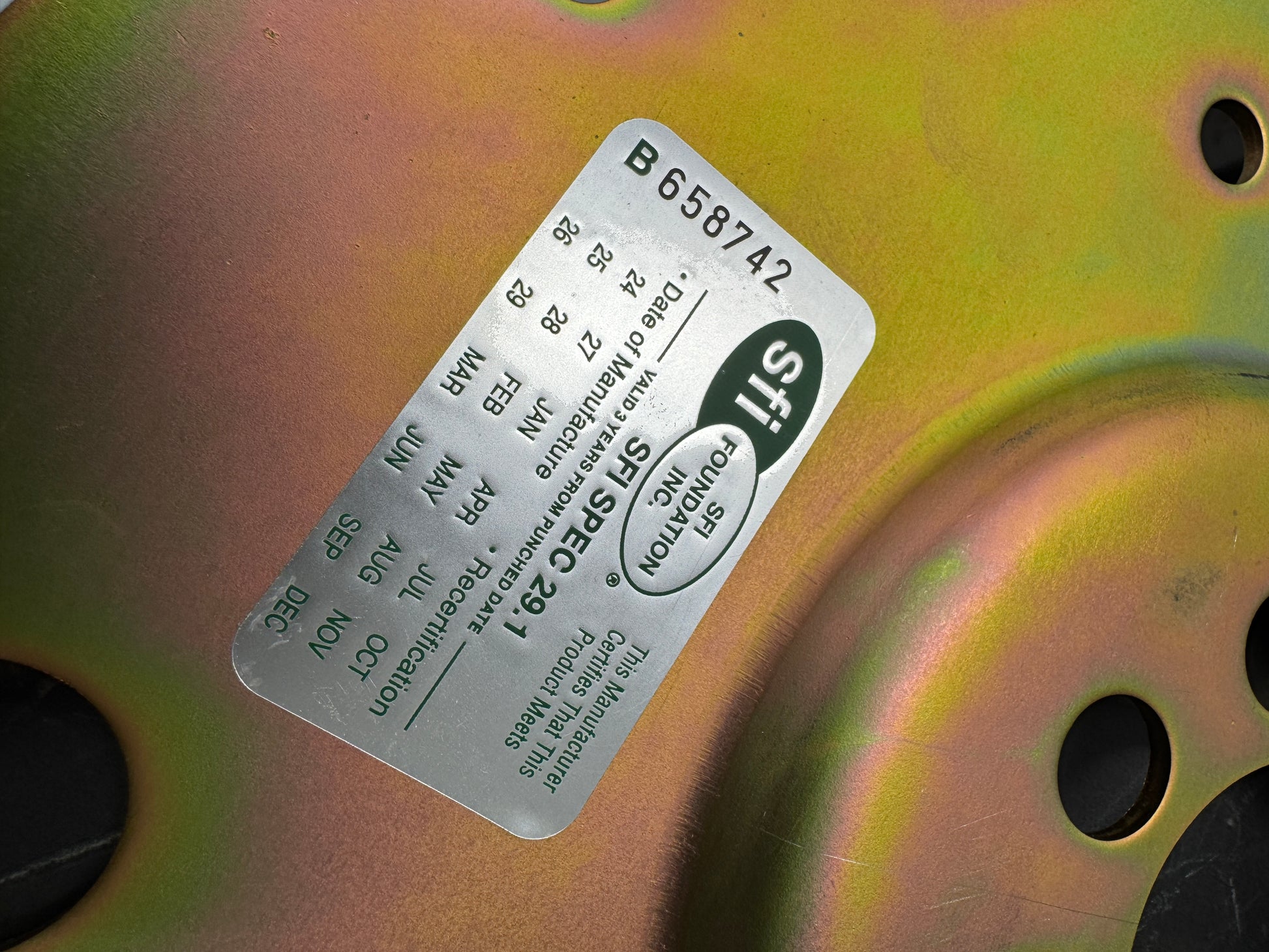 DP Customs 2001-2019 Duramax HD Flexplate showing the heavy-duty steel construction and mounting surface for engine installation
