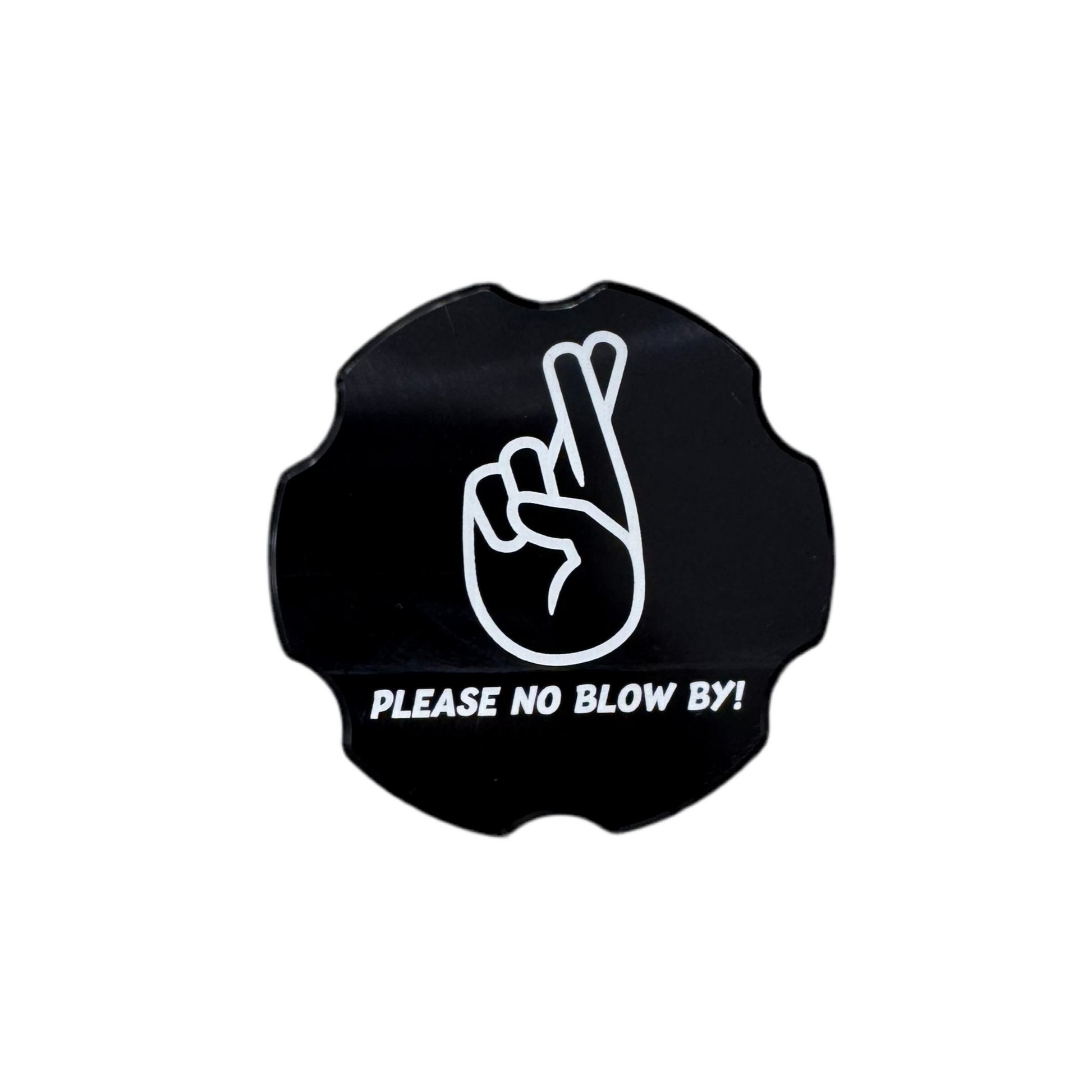 DP Customs billet oil cap cover for 2001-2026 Duramax LB7 LLY LBZ LMM LML L5P engines, shiny metal construction.