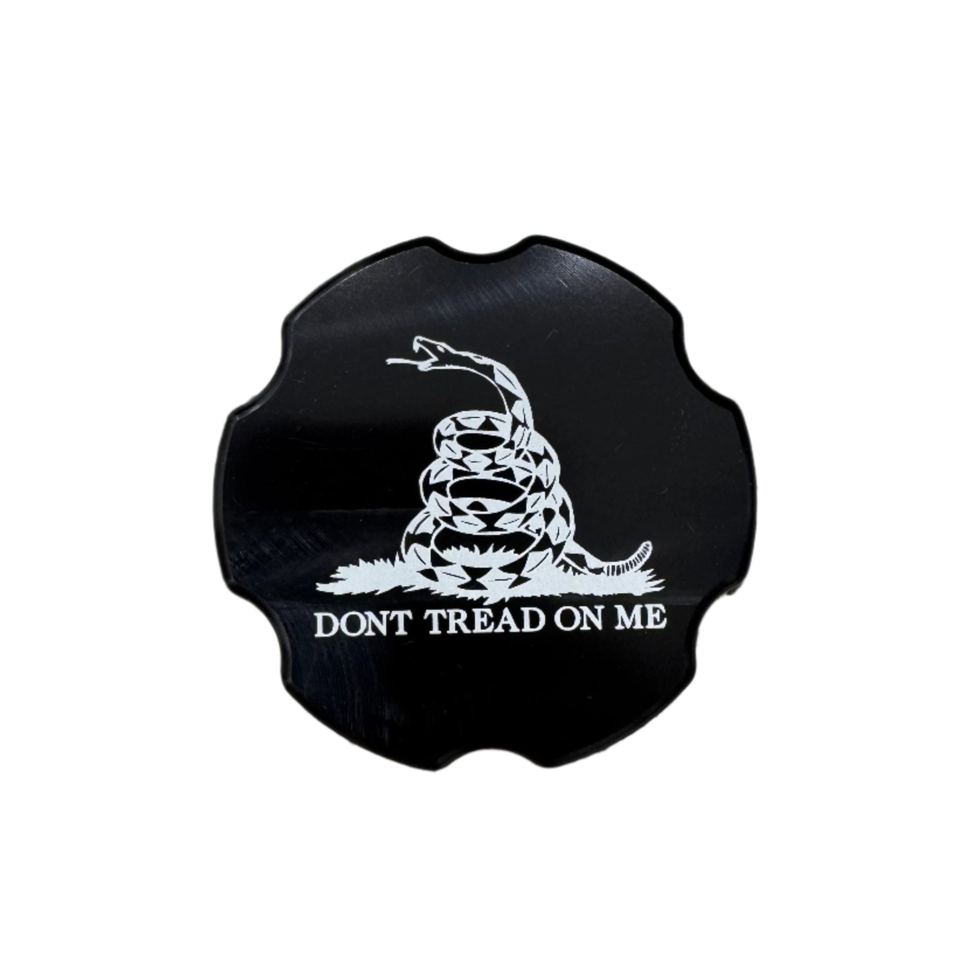 DP Customs billet oil cap cover for 2001-2026 Duramax LB7, LLY, LBZ, LMM, LML, L5P engines, black finish, detailed design