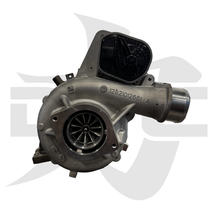 DP Customs 24+ L5P Duramax Evolution Series Turbo Retrofit Kit with turbo, piping, and mounting components for diesel trucks