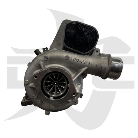 DP Customs 24+ L5P Duramax Evolution Series Turbo Retrofit Kit with turbo, piping, and mounting components for diesel trucks
