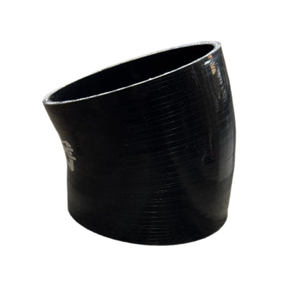 DP Customs 5-inch 22-degree intake boot, black rubber automotive part with textured surface for engine airflow upgrade.