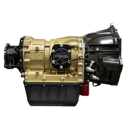 DP Customs Allison 1000+hp Competition Transmission showing detailed metal casing and gear components.