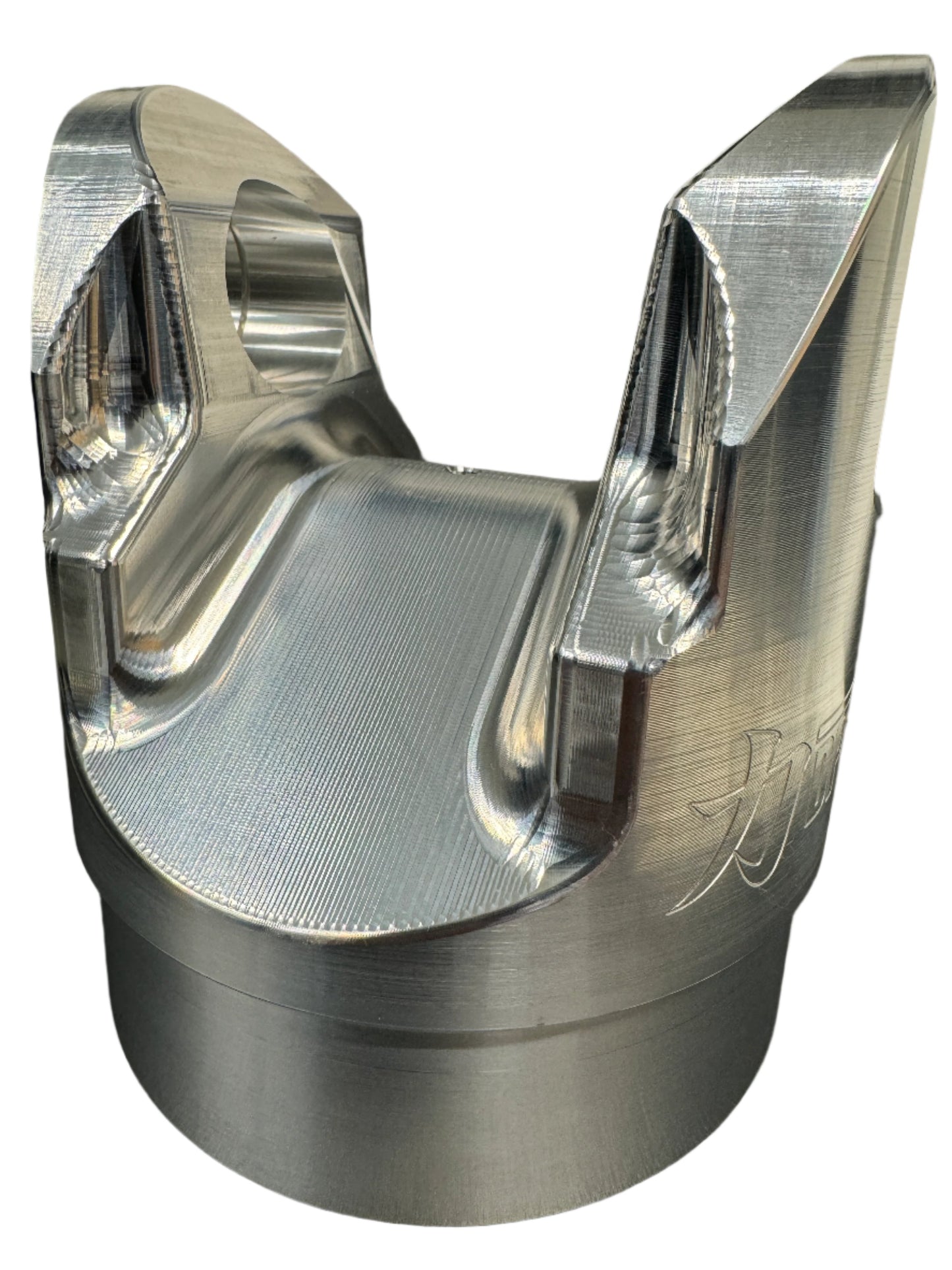 DP Customs billet aluminum 1480 driveshaft yoke with precise machining and sturdy construction for reliable performance.