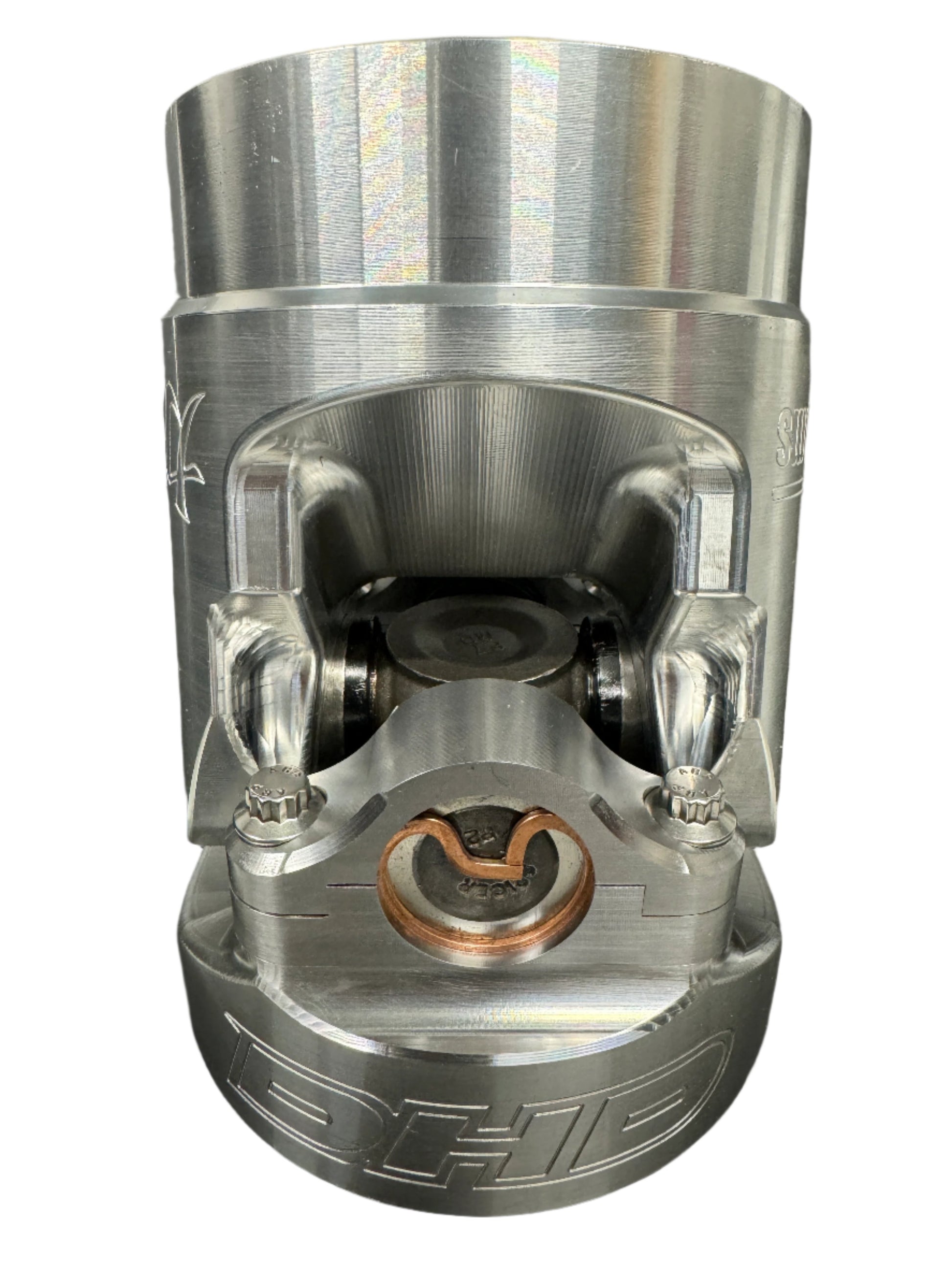 DP Customs billet aluminum driveshaft yoke for 1480 U-joint, featuring durable construction and precise machining.