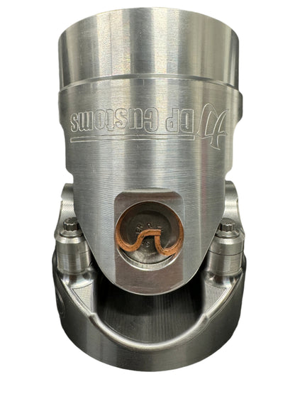 DP Customs Billet 1480 Aluminum Driveshaft Yoke showing polished billet aluminum construction and precise machining details.