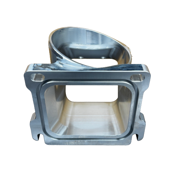 DP Customs Duramax 3.5-inch billet Y bridge showcasing polished aluminum construction and precise machining for Duramax diesel engines.