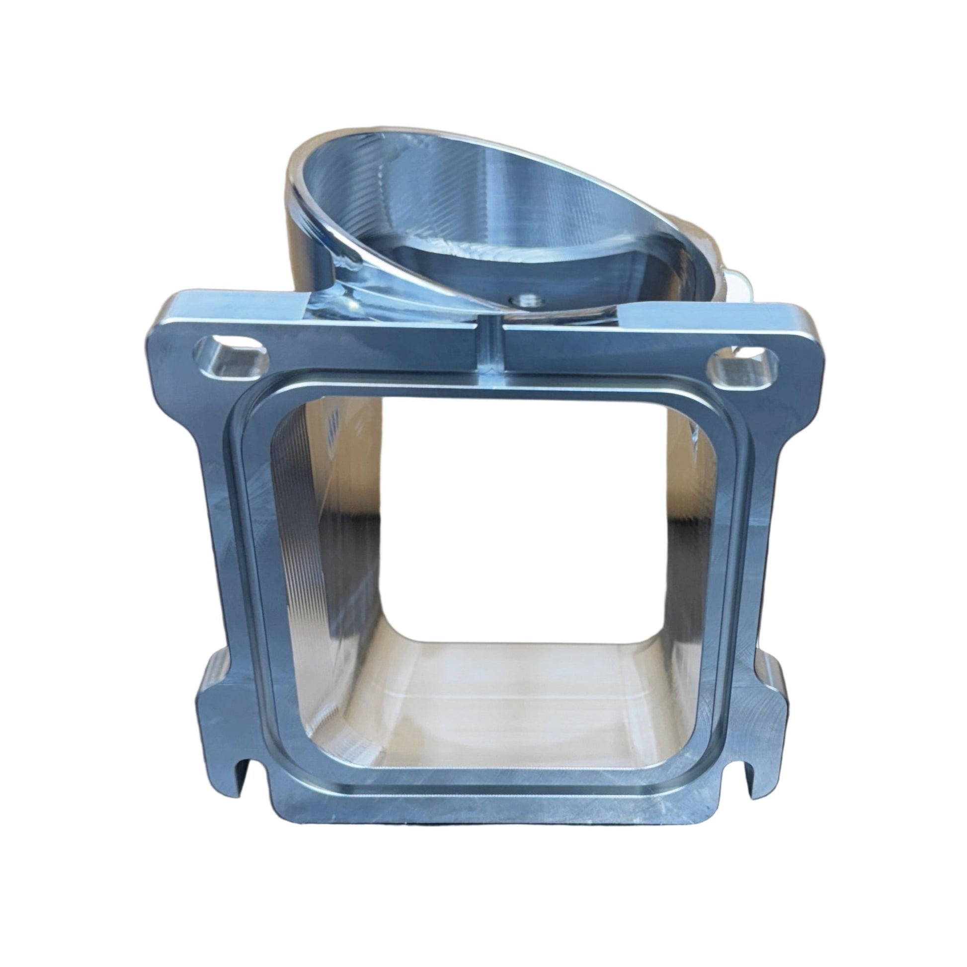 DP Customs Duramax 3.5-inch billet Y bridge showcasing durable aluminum construction and precise machining for diesel truck performance