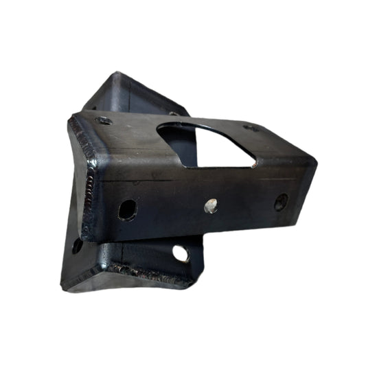 DP Customs GMT800 front leaf spring lower mount showing metal bracket with bolt holes for truck suspension repair.