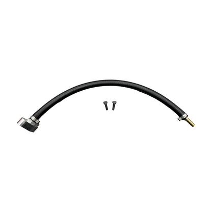 DP Customs L5P Duramax VGT coolant return adapter fitting, metal component for diesel engine cooling system, detailed view