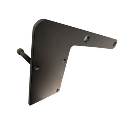 DP Customs SoCal Diesel waterpump bypass bracket for dual CP3 fuel pumps, shown mounted on a diesel engine.