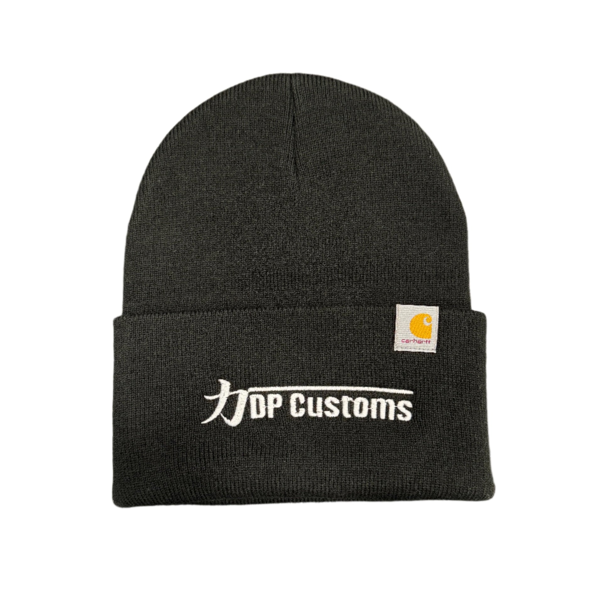 DPC Carhartt watch cap by DP Customs, navy blue knit beanie with ribbed cuff, designed for warmth and casual style.
