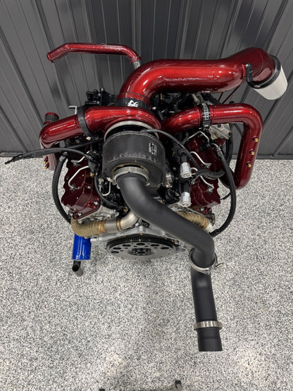 DPC LB7 Duramax S400 single turbo kit by DP Customs showing turbo components and related hardware for diesel engine upgrade.