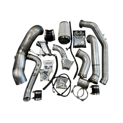 DP Customs DPC LBZ Duramax S400 single turbo kit with turbocharger and related components for diesel truck performance.