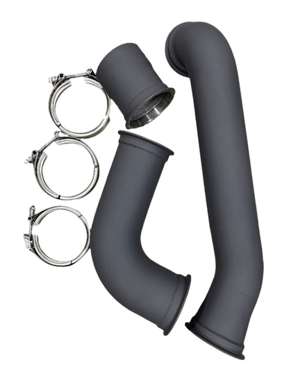 DPC LLY Duramax S400 single turbo kit by DP Customs showing the turbocharger and related components on a white background.