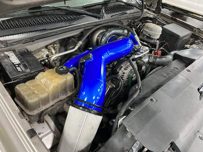 DPC LLY Duramax S400 single turbo kit by DP Customs, showing the turbocharger and components on a white background.