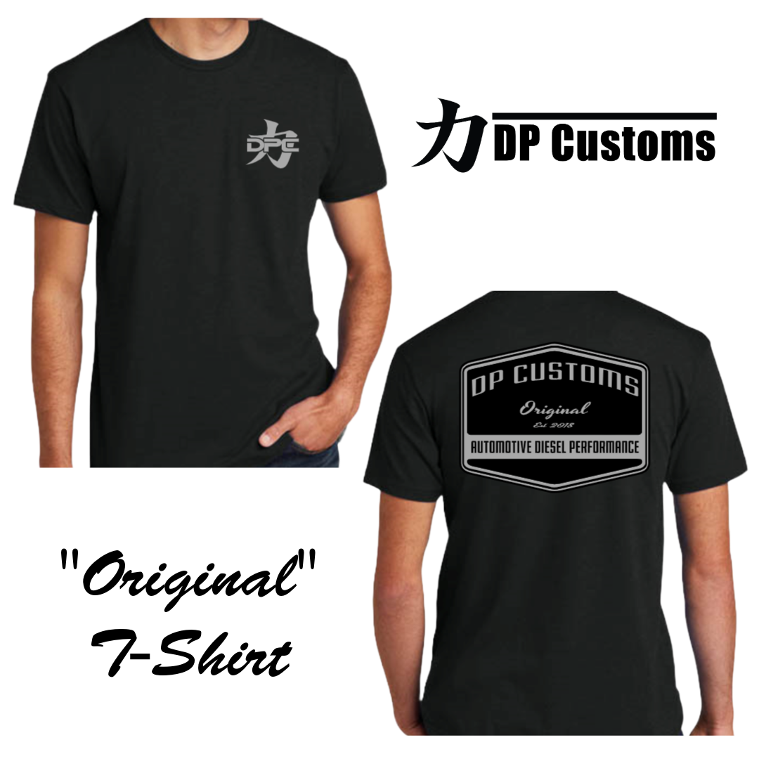 Black DPC "Original" T-Shirt from DP Customs featuring a classic fit and bold logo design, displayed on a plain background.