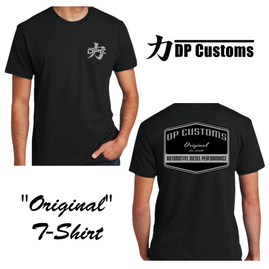 Black DPC "Original" T-Shirt from DP Customs featuring a classic fit and bold logo design, displayed on a plain background.