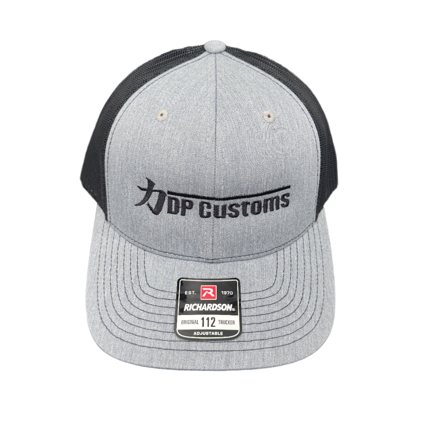 DP Customs DPC Trucker Hat with mesh back and embroidered front panel, casual outdoor headwear.