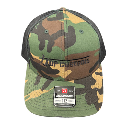 DP Customs DPC Trucker Hat with mesh back and adjustable snap closure, featuring a classic trucker cap design.