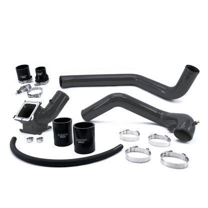 DP Customs HSP LBZ Duramax Intercooler Pipe Kit with dark grey charge pipes for Chevrolet and GMC trucks.
